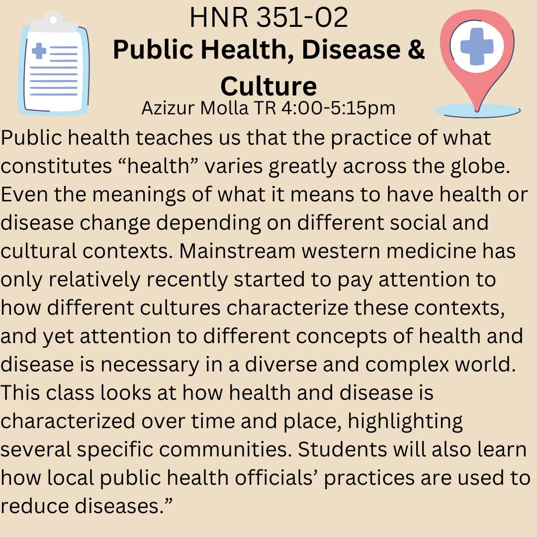 Course Description HNR 351-02